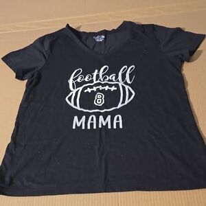 Time and Tru Black Football Mama Kids Tee